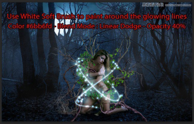 Photoshop合成被樹妖困住的女孩【英】