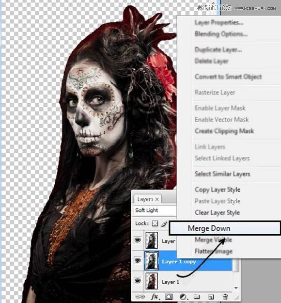 Photoshop合成恐怖特效的萬圣節(jié)人像【英】