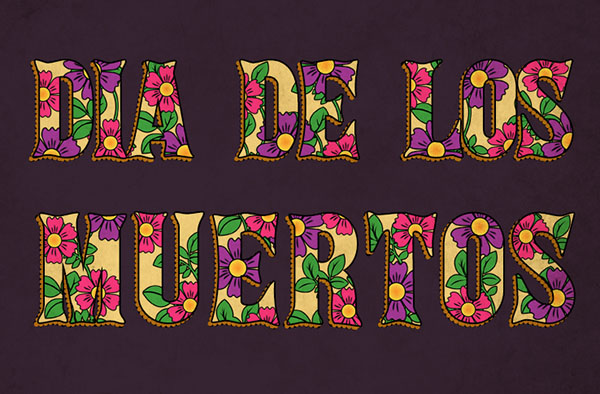 Photoshop制作復(fù)古花朵組成的藝術(shù)字【英】