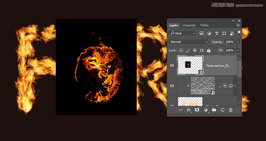 Photoshop設計火焰燃燒藝術字教程【英】