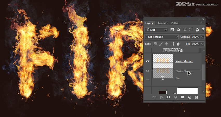 Photoshop設計火焰燃燒藝術字教程【英】