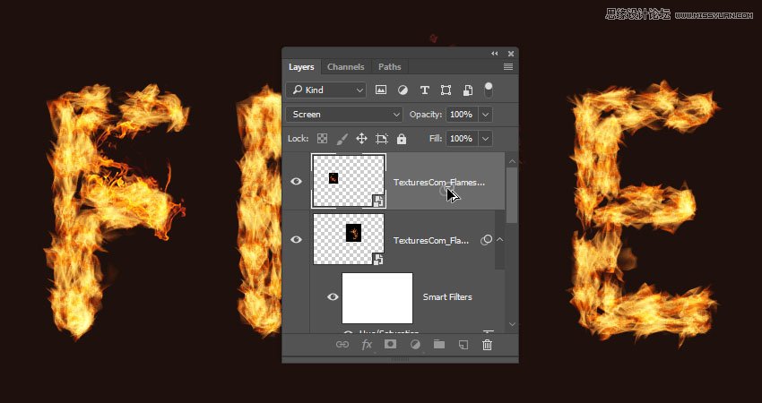 Photoshop設計火焰燃燒藝術字教程【英】