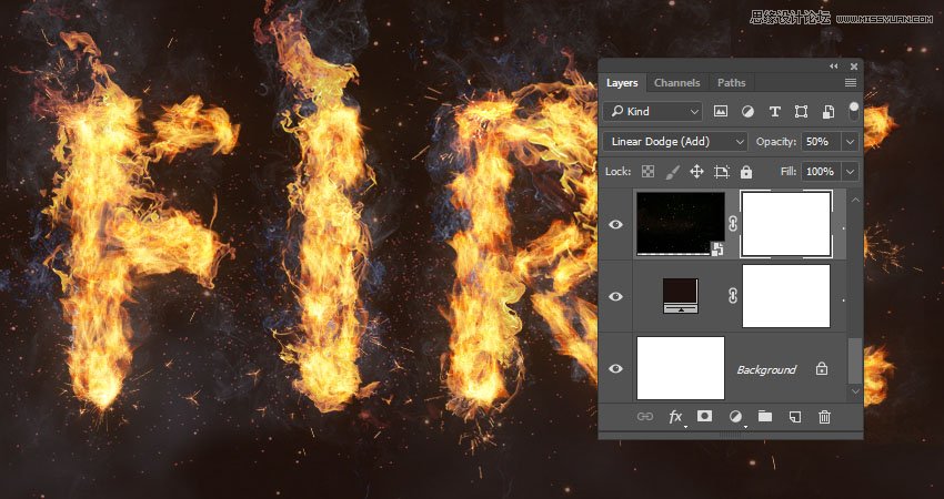 Photoshop設計火焰燃燒藝術字教程【英】