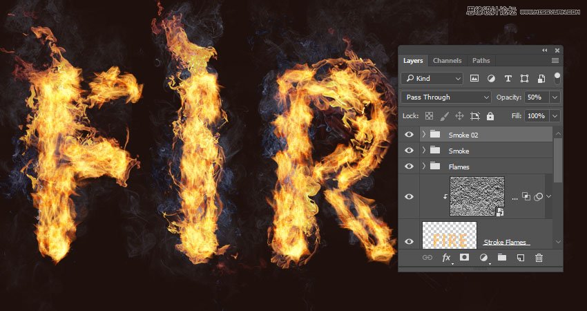 Photoshop設計火焰燃燒藝術字教程【英】