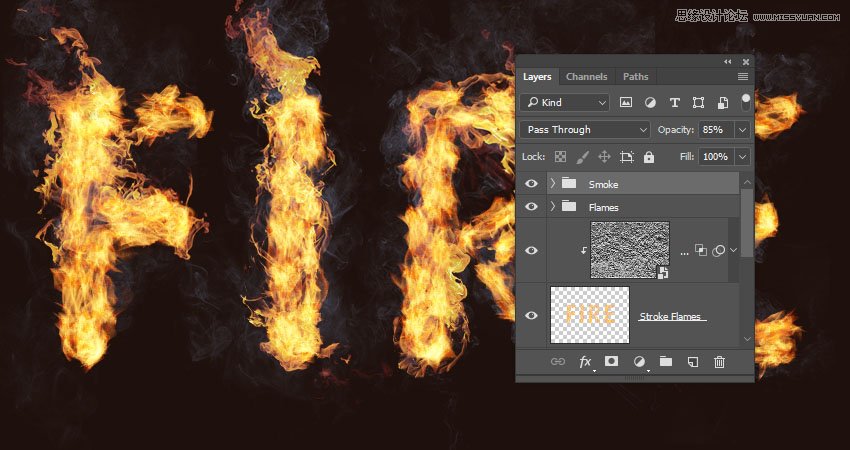 Photoshop設計火焰燃燒藝術字教程【英】