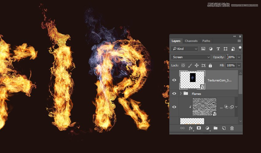 Photoshop設計火焰燃燒藝術字教程【英】