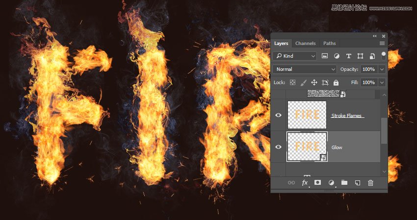 Photoshop設計火焰燃燒藝術字教程【英】