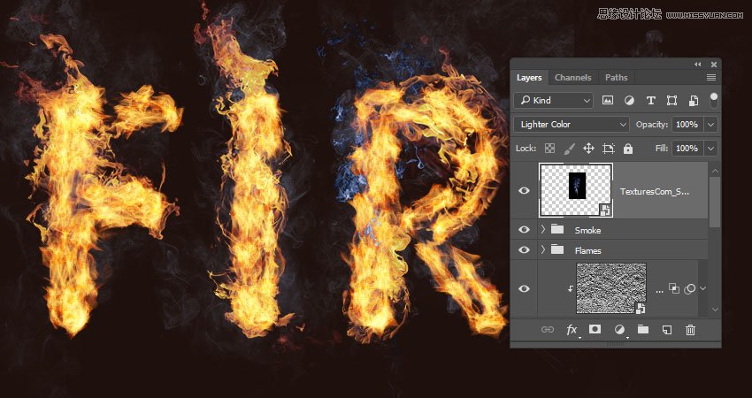 Photoshop設計火焰燃燒藝術字教程【英】