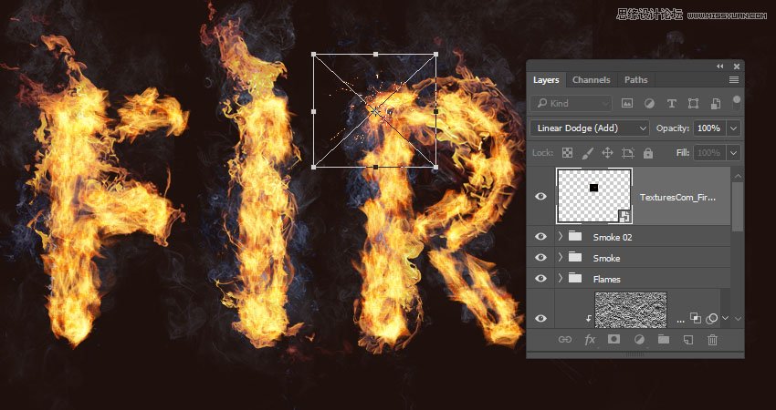 Photoshop設計火焰燃燒藝術字教程【英】