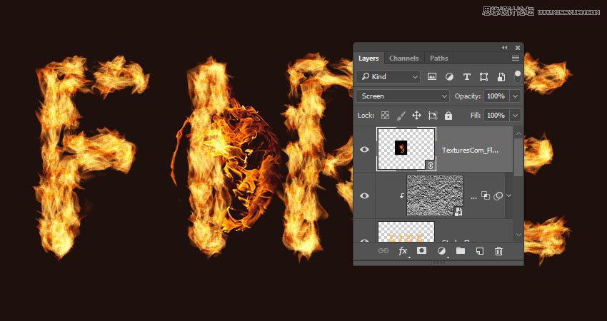 Photoshop設計火焰燃燒藝術字教程【英】