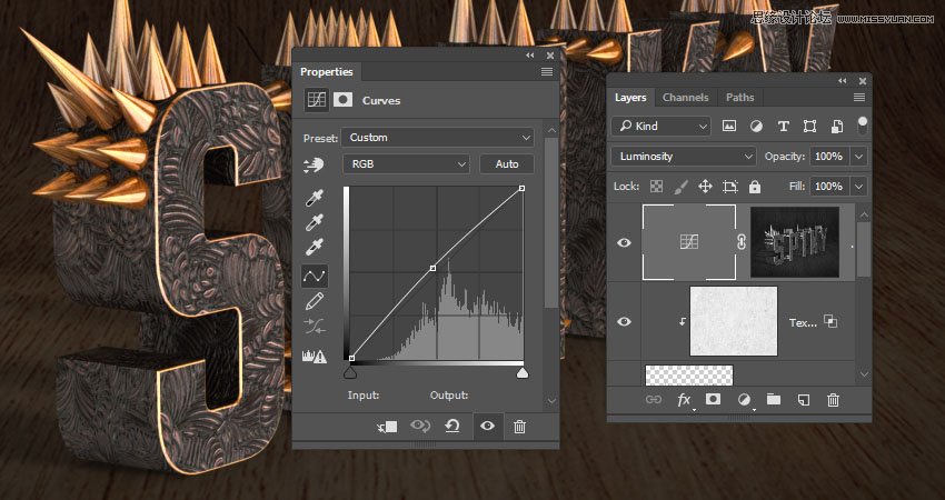 Photoshop制作金屬質(zhì)感的3D立體字【英】