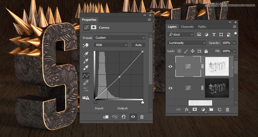 Photoshop制作金屬質(zhì)感的3D立體字【英】
