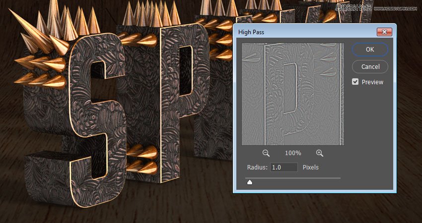 Photoshop制作金屬質(zhì)感的3D立體字【英】
