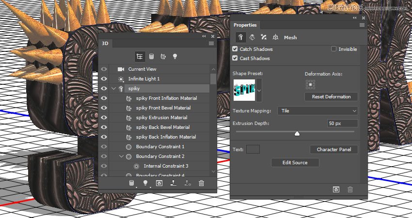 Photoshop制作金屬質(zhì)感的3D立體字【英】