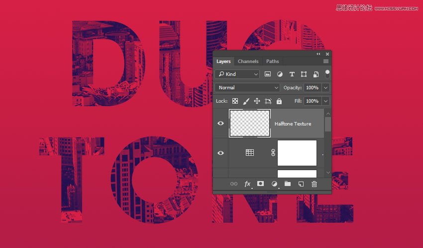 Photoshop制作復古雙重曝光字體