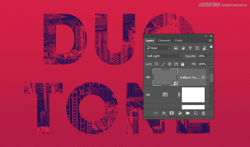 Photoshop制作復古雙重曝光字體