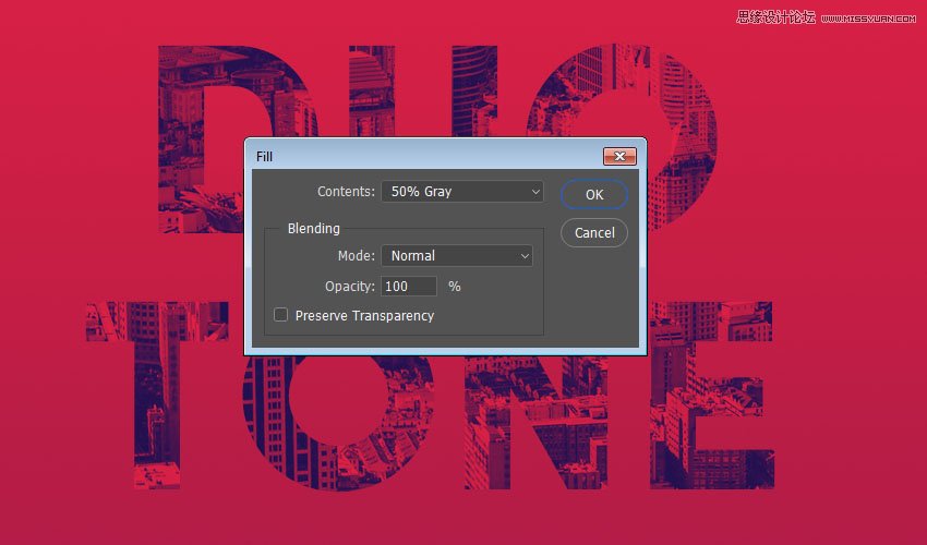 Photoshop制作復古雙重曝光字體