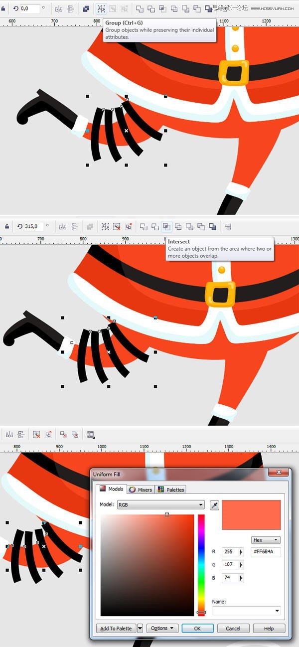CorelDRAW繪制卡通風(fēng)格的圣誕節(jié)插畫