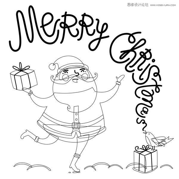 CorelDRAW繪制卡通風格的圣誕節插畫