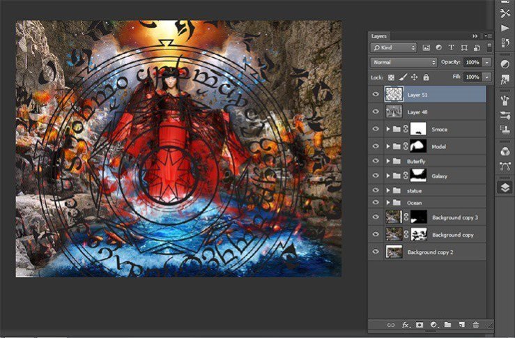 Photoshop合成正在施法的巫師【英】