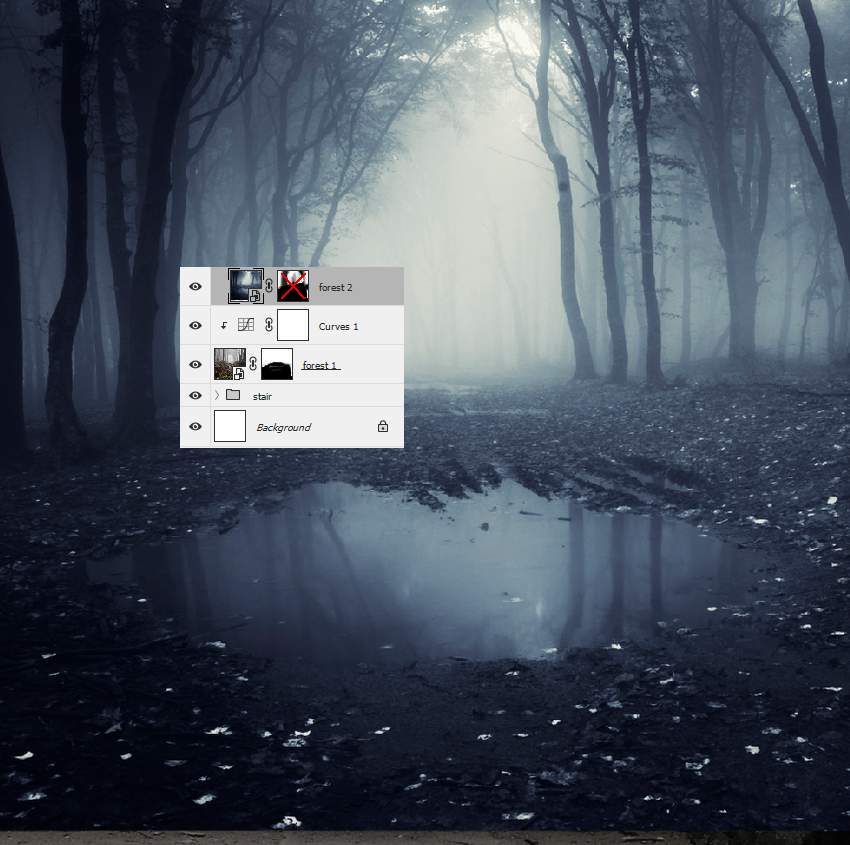 Photoshop合成夢幻風格的森林場景【英】