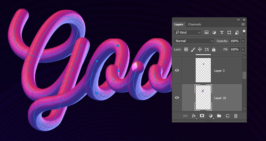 Photoshop制作驚艷大氣的3D立體字