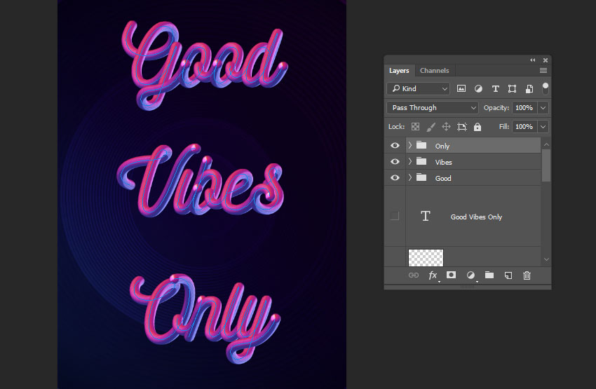 Photoshop制作驚艷大氣的3D立體字