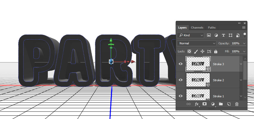 Photoshop制作黃金質感立體字【英】