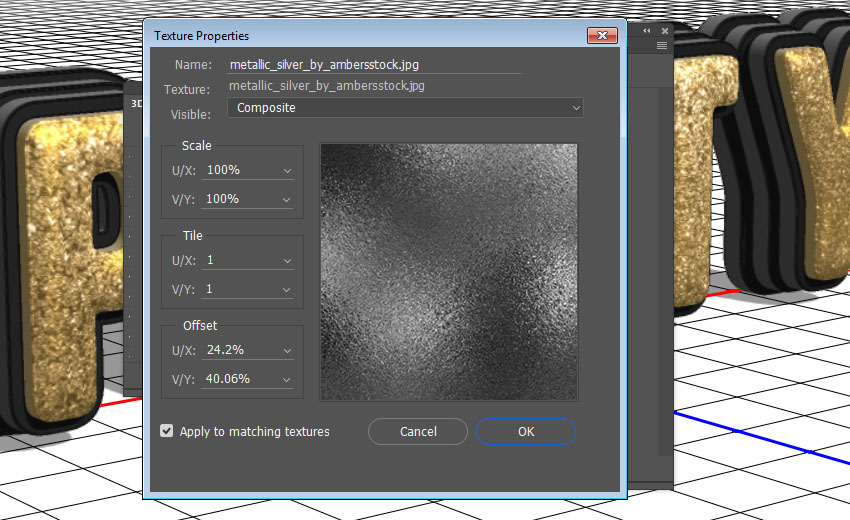 Photoshop制作黃金質感立體字【英】