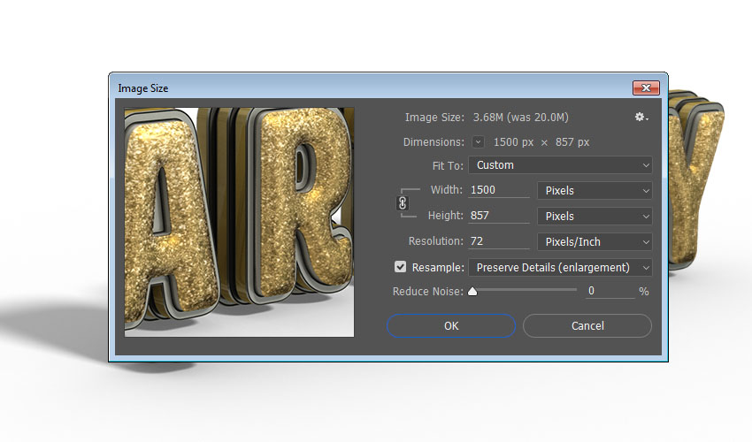 Photoshop制作黃金質感立體字【英】