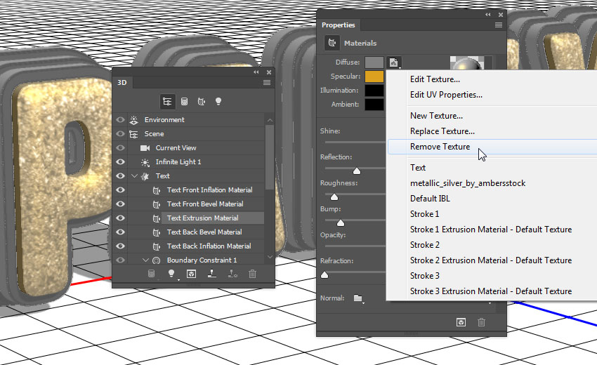 Photoshop制作黃金質感立體字【英】