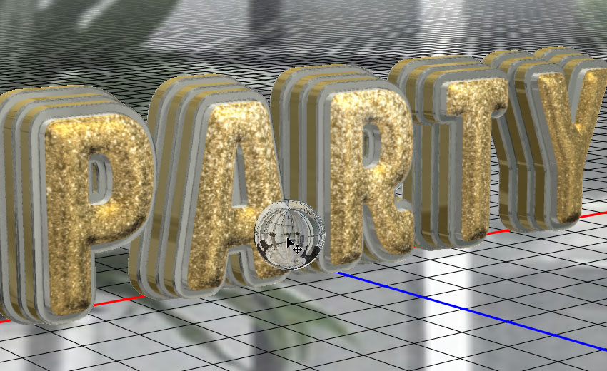 Photoshop制作黃金質感立體字【英】