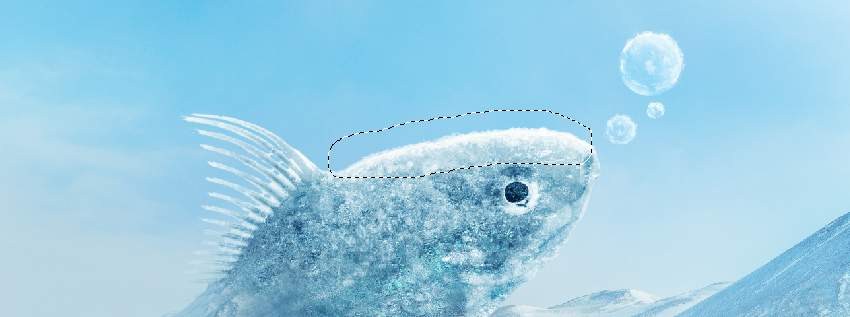 Photoshop合成冰凍特效的金魚場景【英】