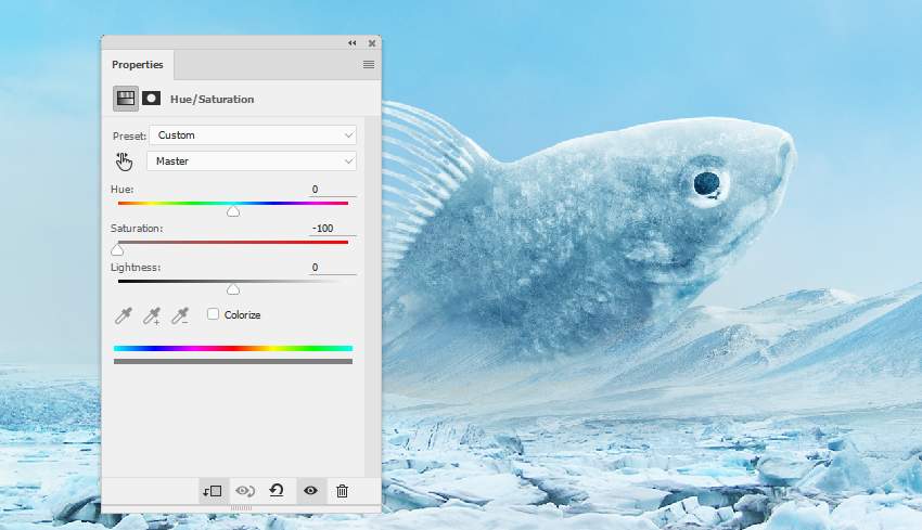 Photoshop合成冰凍特效的金魚場景【英】