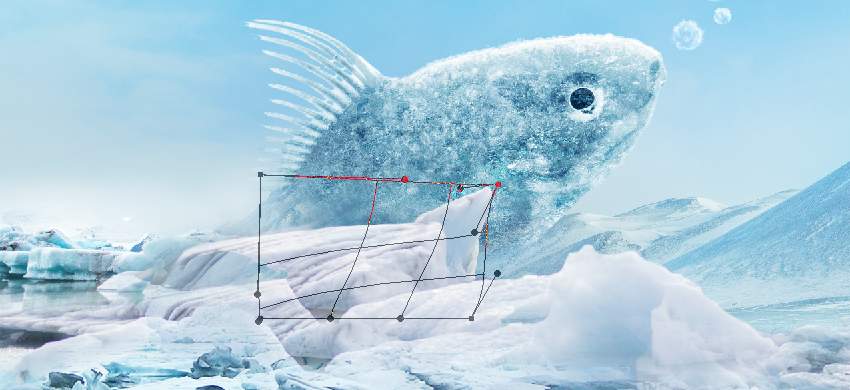 Photoshop合成冰凍特效的金魚(yú)場(chǎng)景【英】