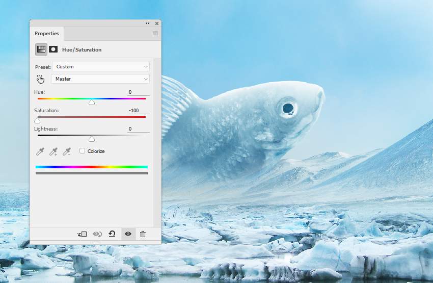 Photoshop合成冰凍特效的金魚場景【英】