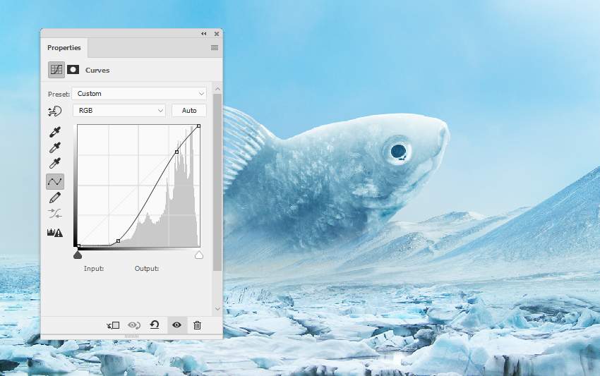 Photoshop合成冰凍特效的金魚場景【英】