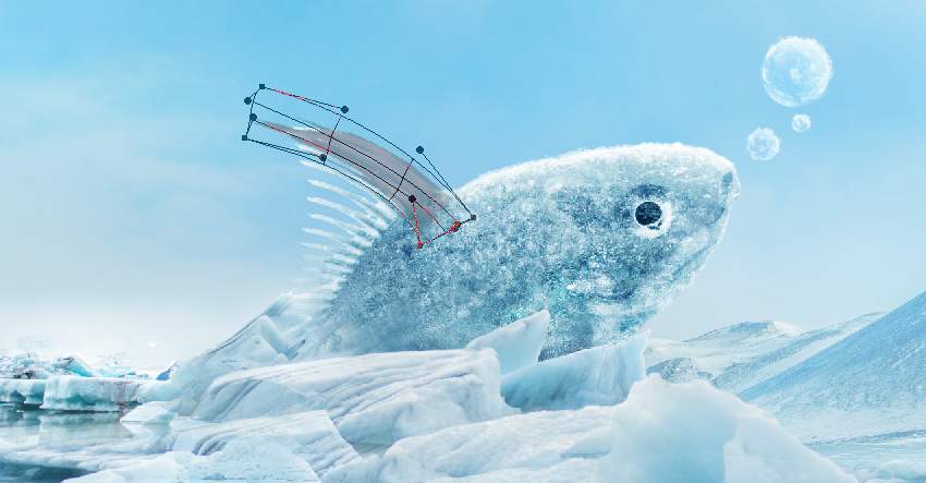 Photoshop合成冰凍特效的金魚場景【英】