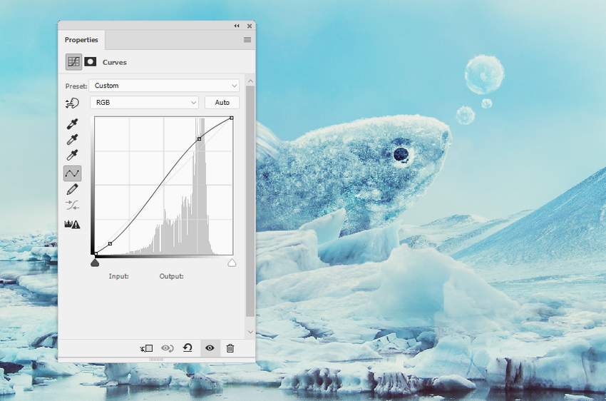 Photoshop合成冰凍特效的金魚場景【英】