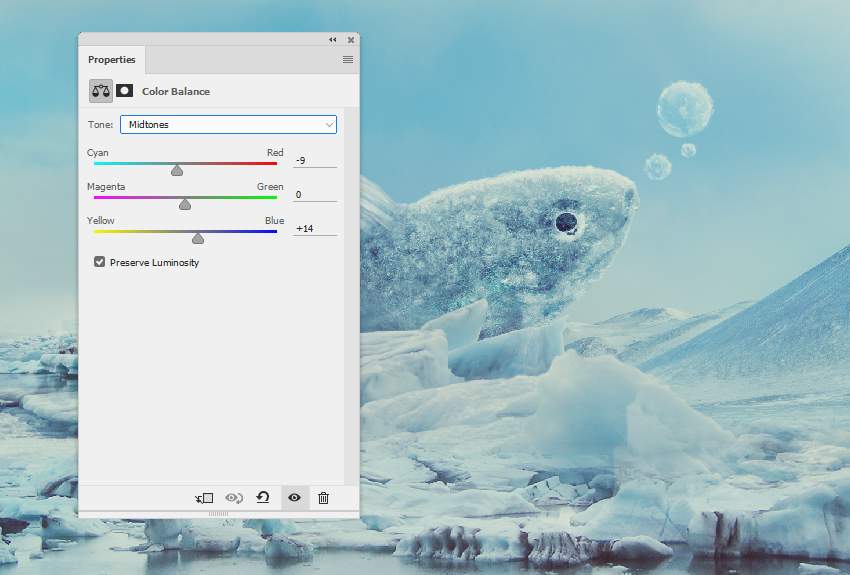 Photoshop合成冰凍特效的金魚場景【英】