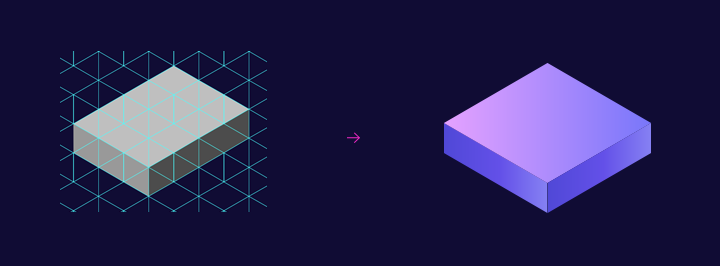 Illustrator繪制炫酷2.5D漸變插畫