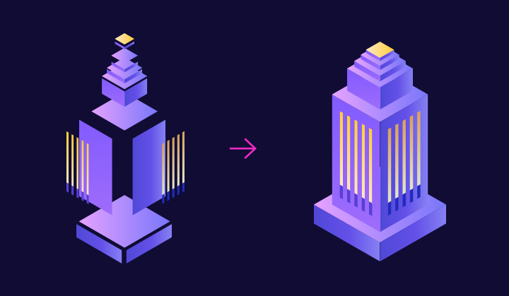 Illustrator繪制炫酷2.5D漸變插畫