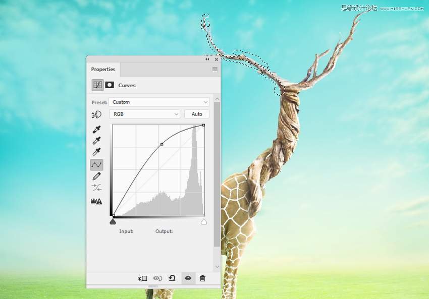 Photoshop合成長(zhǎng)著創(chuàng)意大樹(shù)的長(zhǎng)頸鹿【英】