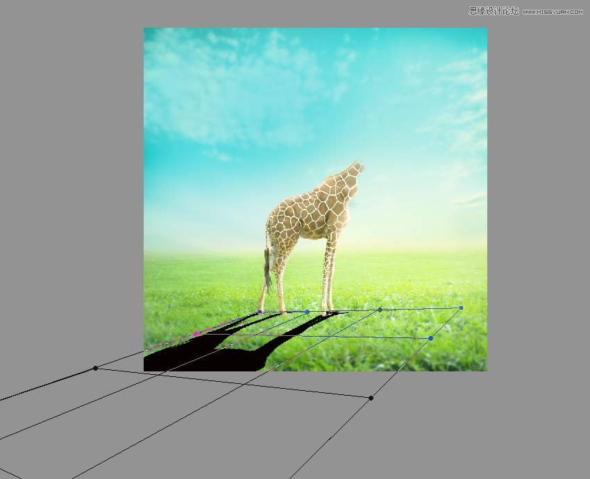 Photoshop合成長著創意大樹的長頸鹿【英】