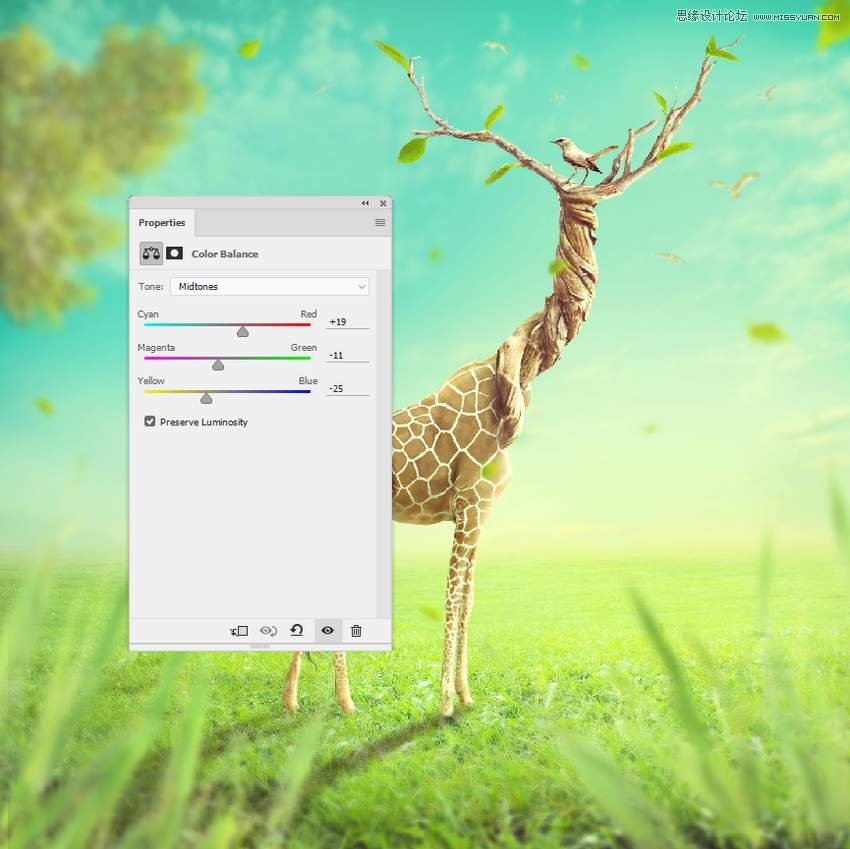 Photoshop合成長(zhǎng)著創(chuàng)意大樹(shù)的長(zhǎng)頸鹿【英】