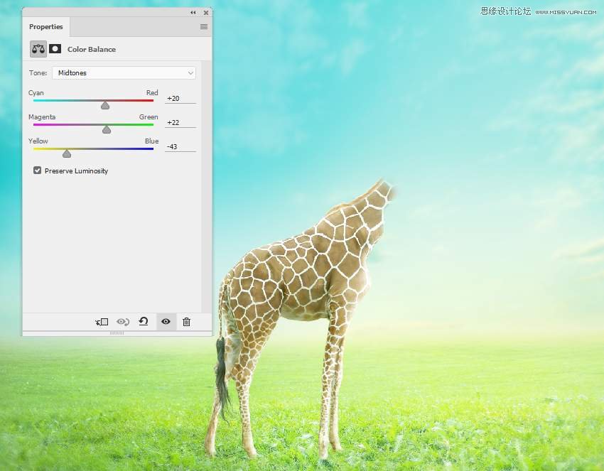 Photoshop合成長(zhǎng)著創(chuàng)意大樹的長(zhǎng)頸鹿【英】