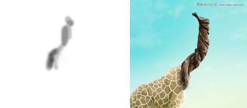 Photoshop合成長著創意大樹的長頸鹿【英】