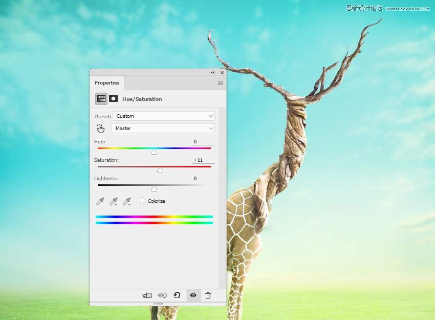 Photoshop合成長著創意大樹的長頸鹿【英】