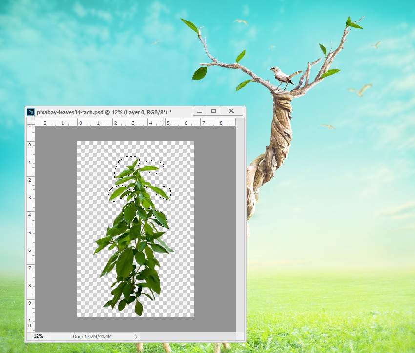 Photoshop合成長(zhǎng)著創(chuàng)意大樹(shù)的長(zhǎng)頸鹿【英】