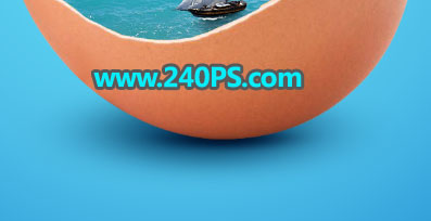 Photoshop合成蛋殼中的創意海上冒險場景